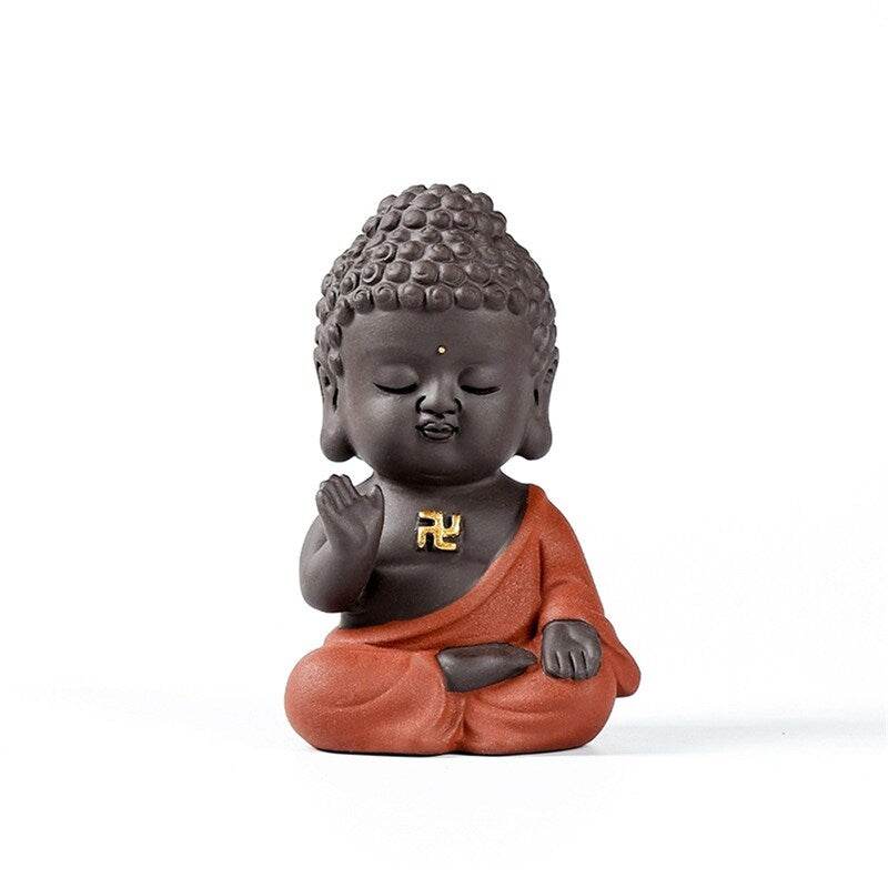 Purple Sand Meditation Buddha Statues - Tibetan Buddhist statue, size reference