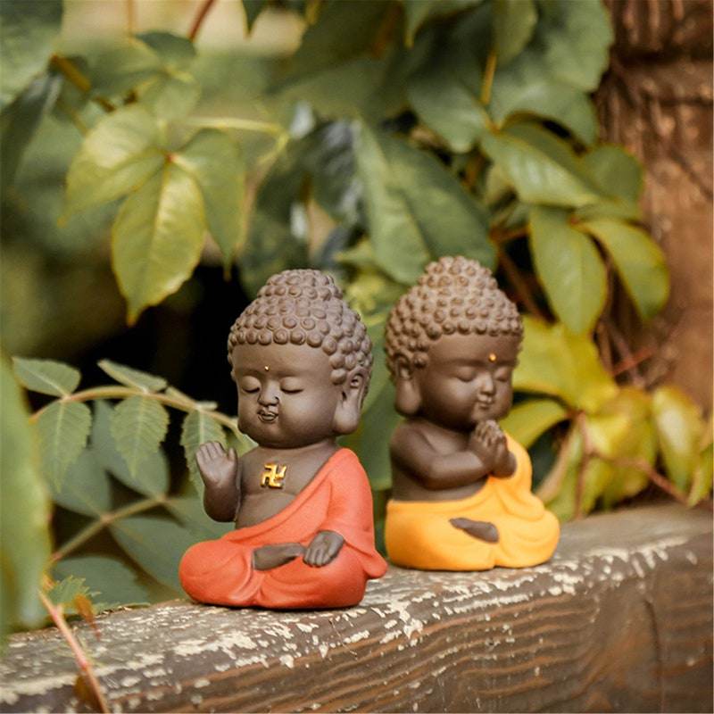 Purple Sand Meditation Buddha Statues - Tibetan Buddhist statue, front view