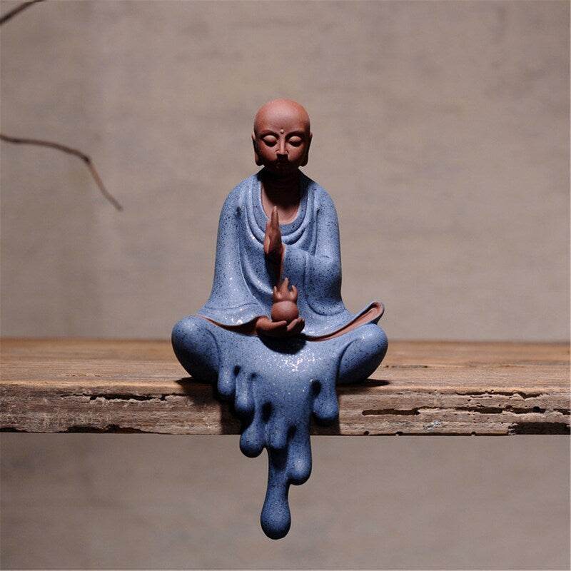 Purple Sand Shakyamuni,Avalokiteshvara,Ksitigarba Buddha Statues - Tibetan Buddhist statue, view 6