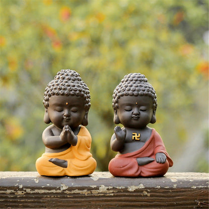 Purple Sand Meditation Buddha Statues