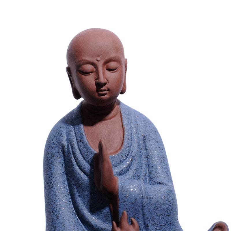 Purple Sand Shakyamuni,Avalokiteshvara,Ksitigarba Buddha Statues - Tibetan Buddhist statue, view 7
