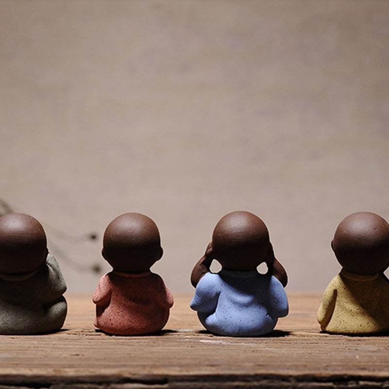 Purple Sand Meditation Buddha Statues - Tibetan Buddhist statue, detailed view