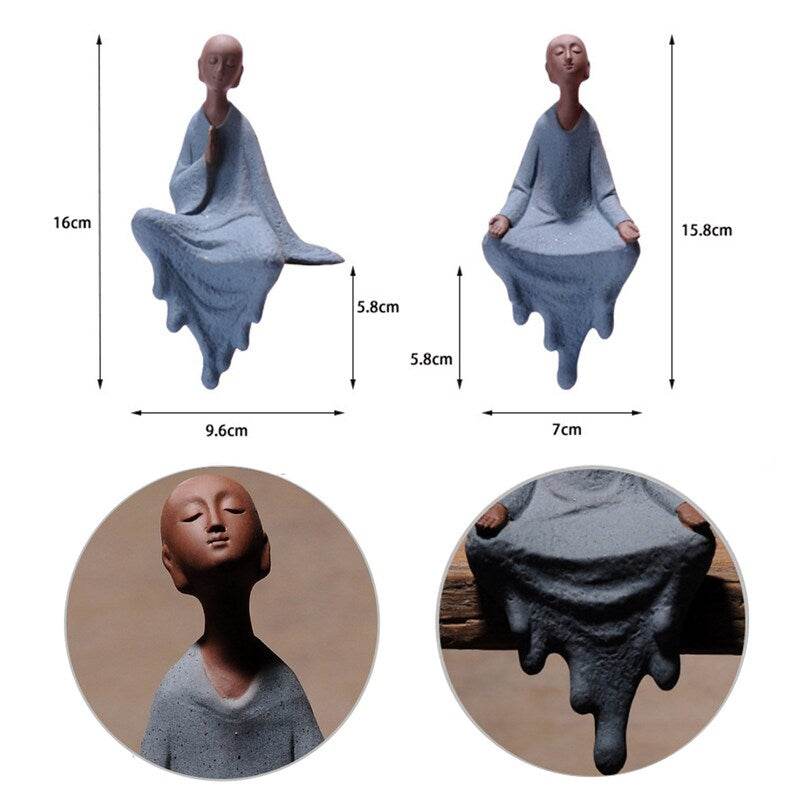 Purple Sand Mdeitation Statues - Tibetan Buddhist statue, size reference