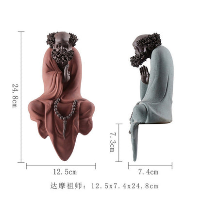 Purple Sand Bodhidharma Buddha Statues