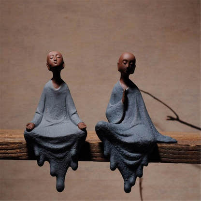 Purple Sand Mdeitation Statues - Tibetan Buddhist statue, front view