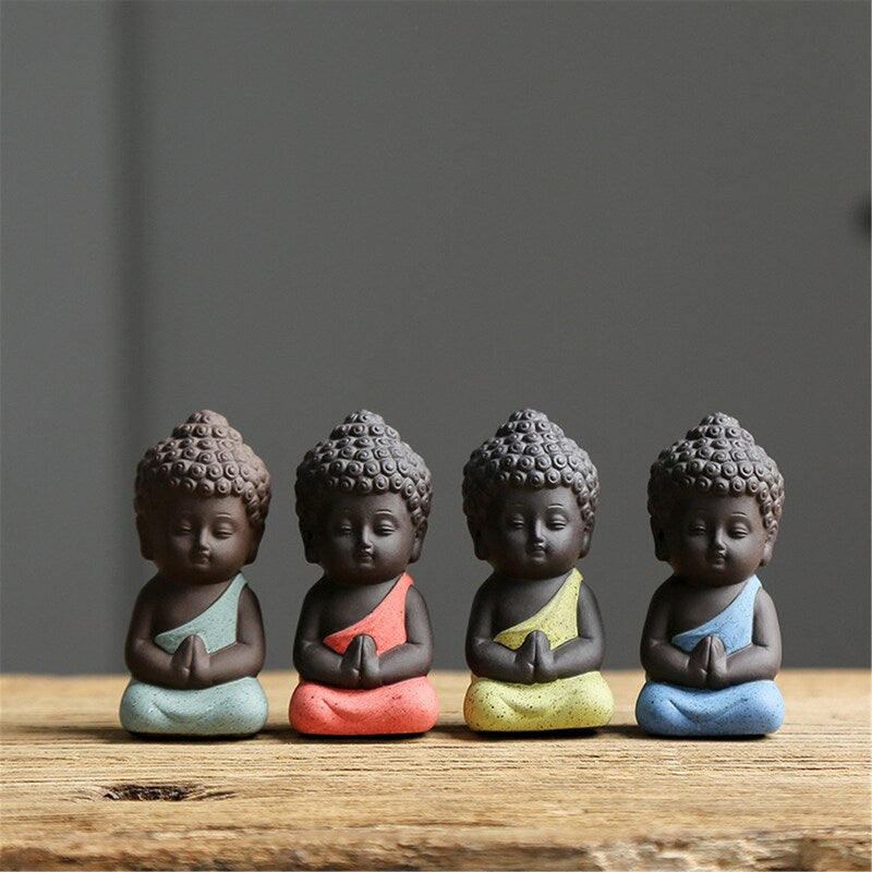 Purple Sand Meditation Buddha Statue