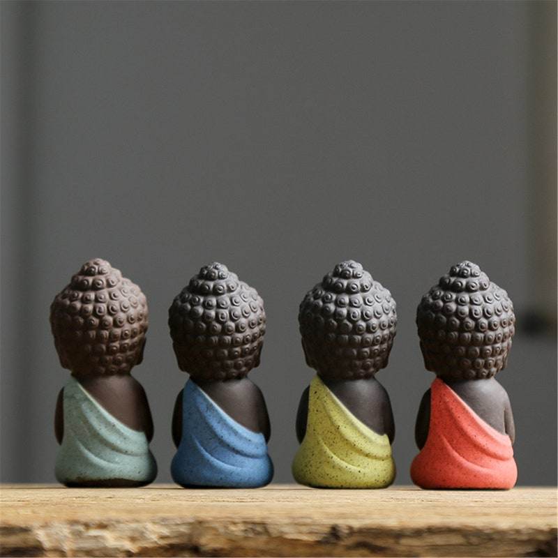 Purple Sand Meditation Buddha Statue - Tibetan Buddhist statue, detailed view