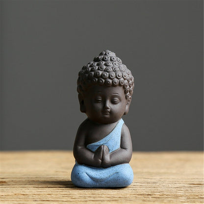 Purple Sand Meditation Buddha Statue