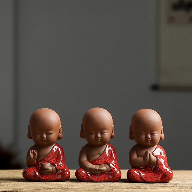 Purple Sand Shakyamuni,Avalokiteshvara,Ksitigarba Buddha Statues