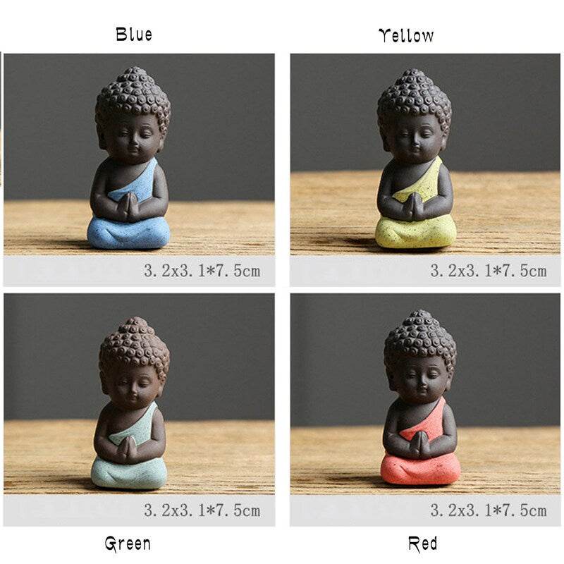Purple Sand Meditation Buddha Statue - Tibetan Buddhist statue, size reference