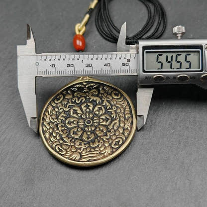 Buddhist Amulet,Melong SIPAHO,Mandala Flower Pattern - Tibetan Buddhist amulet, view 9