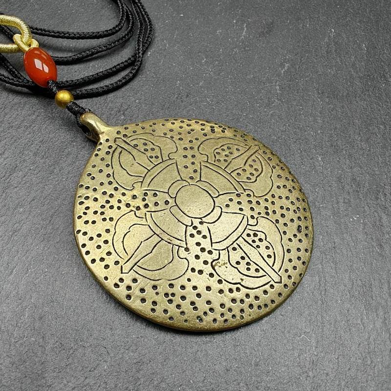 Buddhist Amulet,Melong SIPAHO,Mandala Flower Pattern - Tibetan Buddhist amulet, view 7