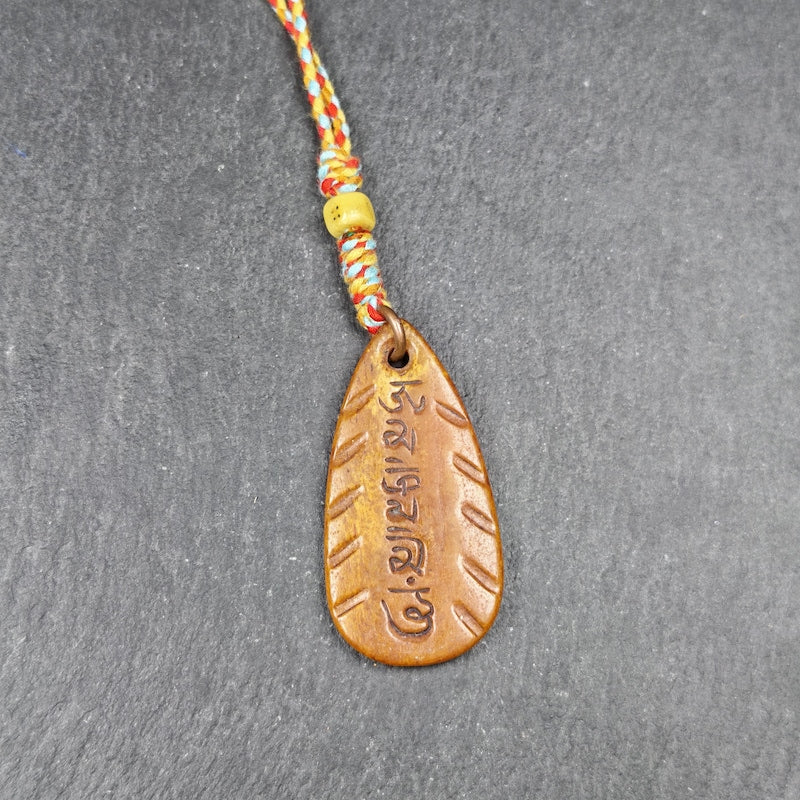 Amulet,Yak Bone Carved OM Mani Padme Hum Mantra,Tibetan Letter