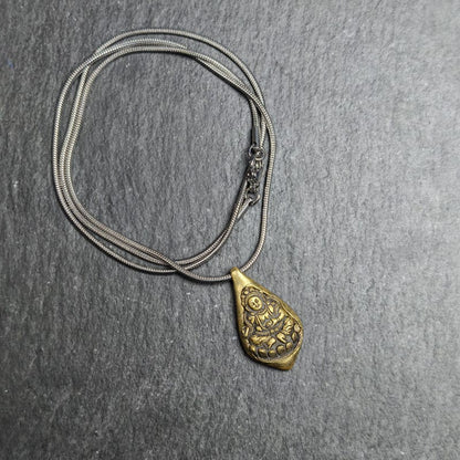 Buddhist Amulet Necklace | Yellow Jambhala Protection Necklace Gandhanra-ART