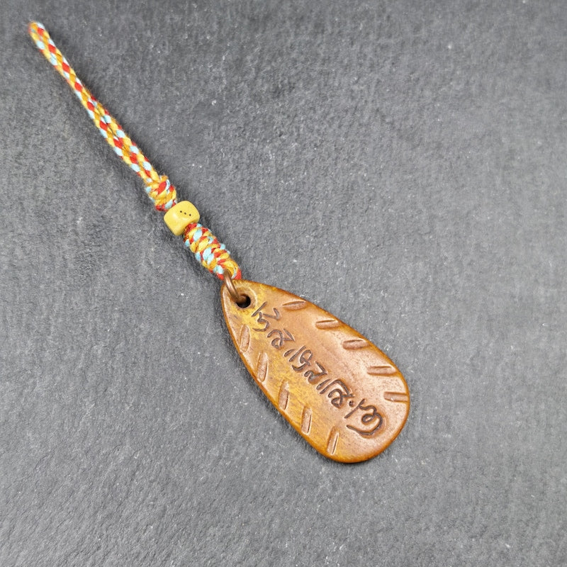 Amulet,Yak Bone Carved OM Mani Padme Hum Mantra,Tibetan Letter
