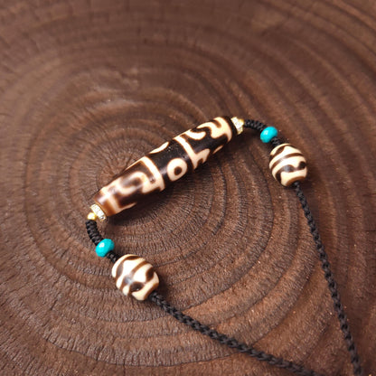 Guru Rinpoche Three Realms Dzi Bead Neckalce 54 × 13 mm