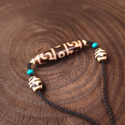 Guru Rinpoche Three Realms Dzi Bead Neckalce 54 × 13 mm