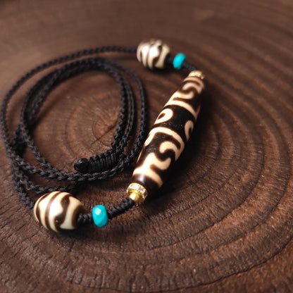 Guru Rinpoche Three Realms Dzi Bead Neckalce 54 × 13 mm