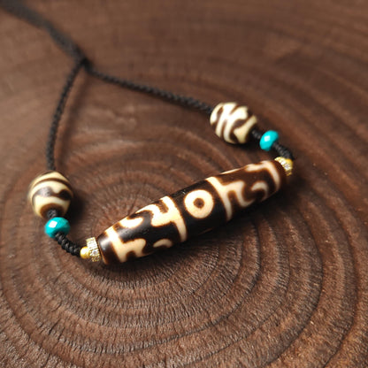 Guru Rinpoche Three Realms Dzi Bead Neckalce 54 × 13 mm