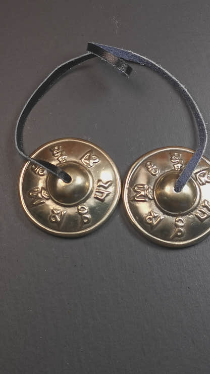 Bronze Tingsha Set - Om Mantra - 2.7"