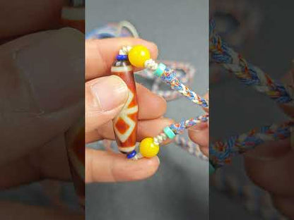 Vintage Fire Agate Dzi Necklace | 48*13mm