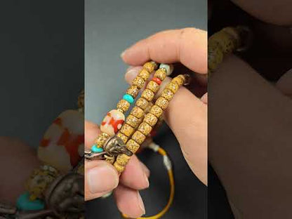 Old 7+mm Lotus Seed Necklace Mala for Women