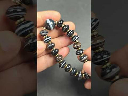 Tibetan Dzi Wrist Mala Medicine Buddha  Bracelet - Decades Old