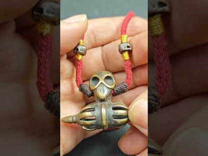 Authentic Old Citipati Skull Vajra Amulet - 53×38mm
