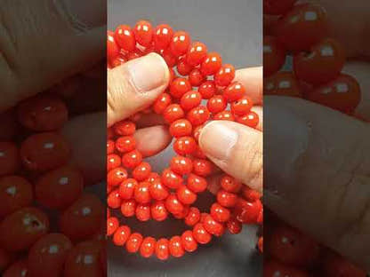 Collana Mala in corallo di bambù rosso da 10 mm