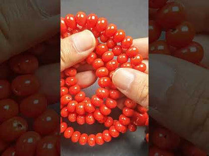 10mm Red Bamboo Coral Necklace Mala