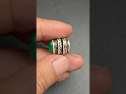 Turquoise Counter Clip | Sterling Silver Bhum Clip for Mala | 17*11mm