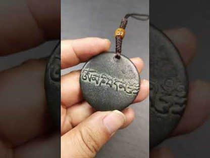 Amuleto Chenrezig/Padmapani, colgante con insignia de Om Mani Padme Hum 