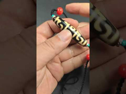 Guru Rinpoche Three Realms 3 Eyes Dzi Bead,50× 12 mm