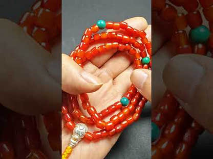 Authentic Old 6mm Pure Agate Necklace Mala - 32cm stretched