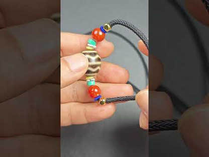Vòng cổ hạt Dzi Dalo xác thực - Dzi Sóng Tròn | 18*20mm