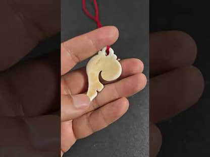 Hand Carved Tibetan Conch Shell Amulet,Shankha