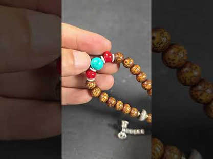 Authentic 9mm Lotus Seed Beads Wrist Mala Bracelet