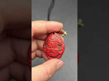 老硃砂大黑天護身符附天珠