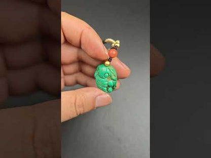Old Turquoise Tibetan Scorpion Amulet, 27×23mm