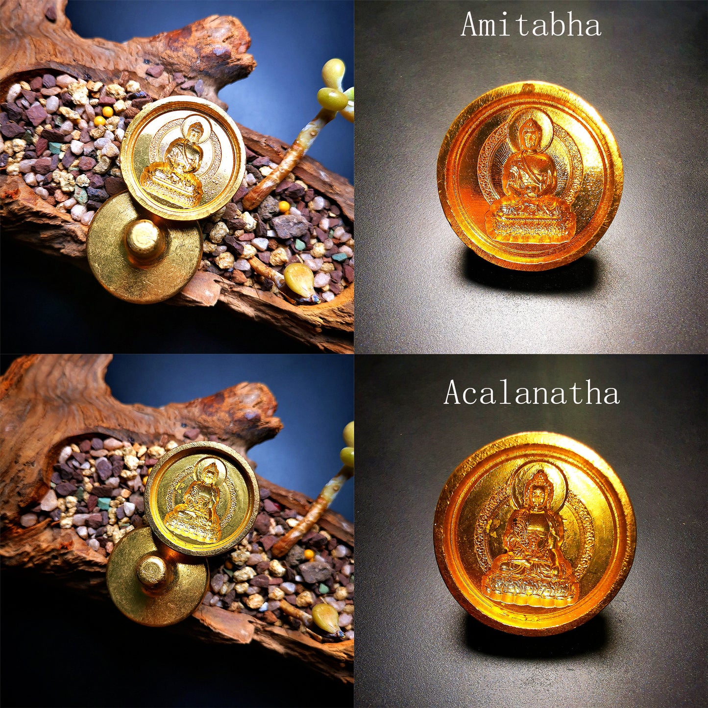 Gandhanra Handmade Small Round Tsa Tsa ,Tibetan Buddha Statue Mold-amitabha-acalanatha