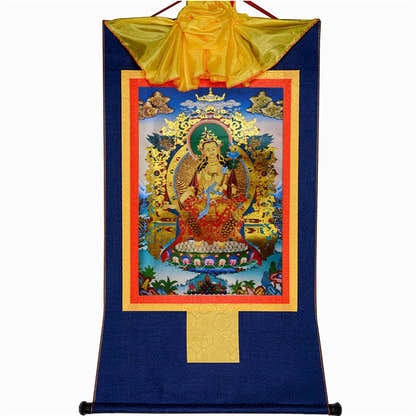 Maitreya Ajita - A Future Buddha of This World - Tibetan thangka painting, view 9