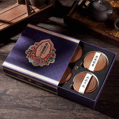 4 Packs of 160 Long Lasting Incense Coils,Gift Pack - Tibetan Buddhist art, detailed view