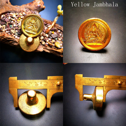 Gandhanra Handmade Small Round Tsa Tsa ,Tibetan Buddha Statue Mold-Yellow Jambhala