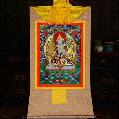 White Tara - Tibetan thangka painting, view 9