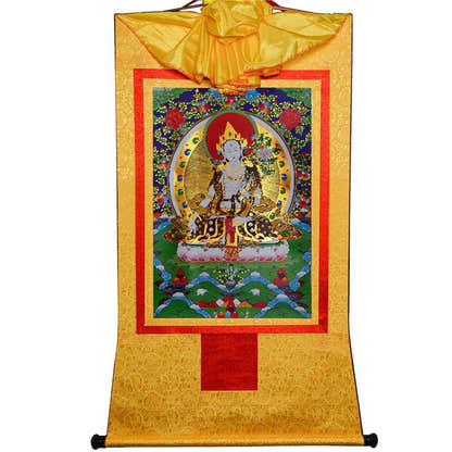 White Tara - Tibetan thangka painting, view 14