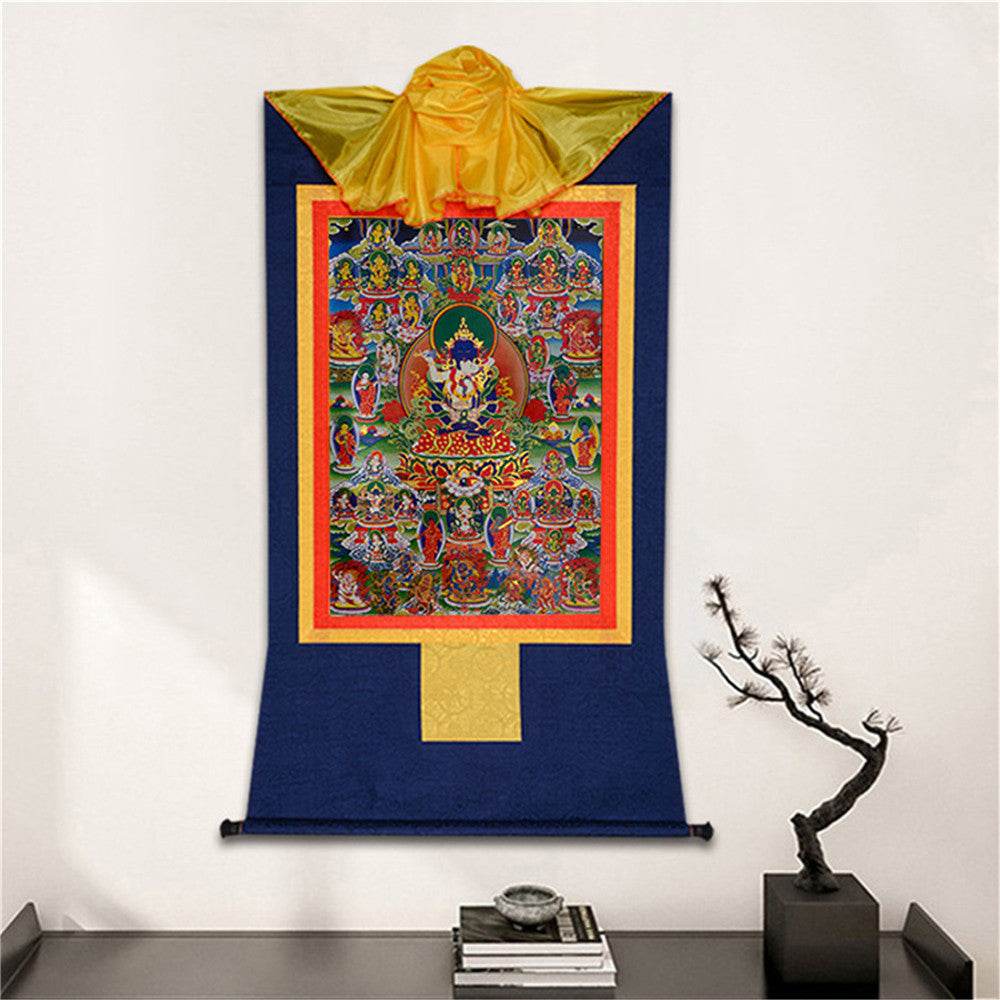 Bardo Thodol-42 Silent Deities - Tibetan thangka painting, detailed view