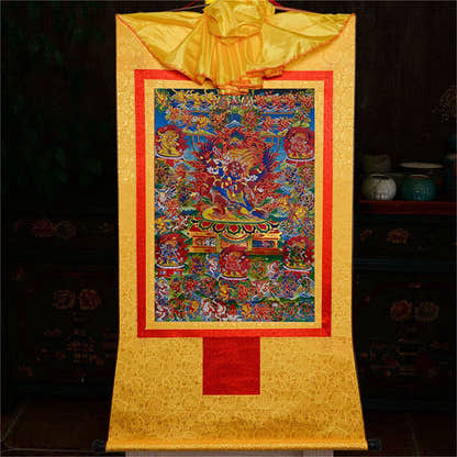 Bardo Thodol-58 Wrathful Deities - Tibetan thangka painting, view 15