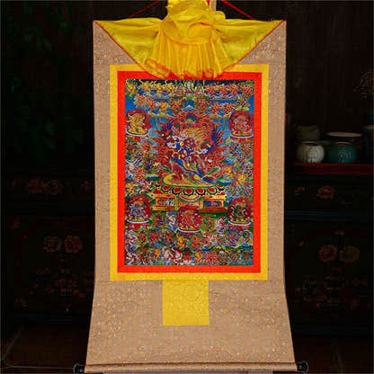 Bardo Thodol-58 Wrathful Deities - Tibetan thangka painting, view 8