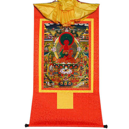 Shakyamuni Refuge Tree - Tibetan thangka painting, view 16