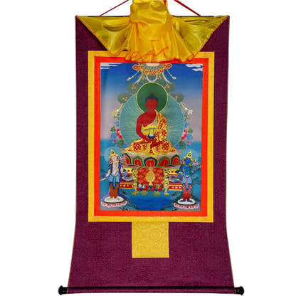 Amitayus,Amida,Amitabha - Tibetan thangka painting, view 13